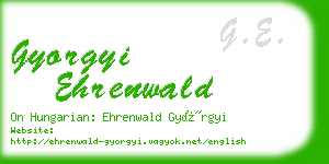 gyorgyi ehrenwald business card